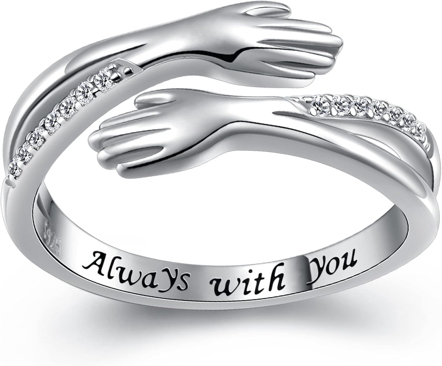 Sterling silver hug ring